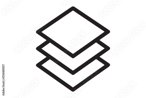 Illustration of overlapping squares, representing layered elements.