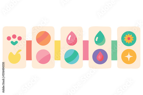 Creative Harmony in Bloom: A vibrant artwork featuring abstract shapes, capturing the essence of creative expression and the beauty of shapes and colors. 