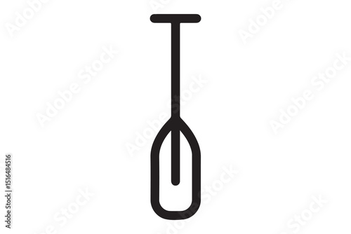Simple Black Line Drawing of a Paddle