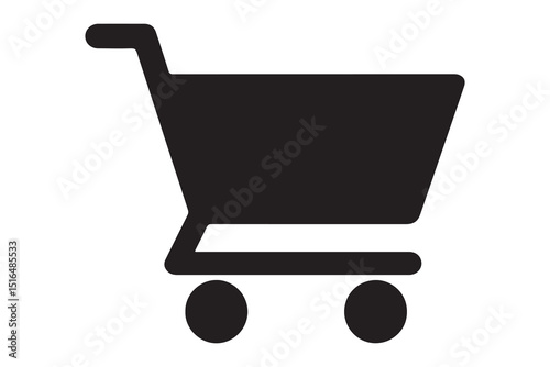 Simple black shopping cart icon