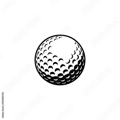 Vintage golf ball illustration. drawn in an engraved, woodcut style with fine details sketch engraving vector illustration. Scratch board imitation. 