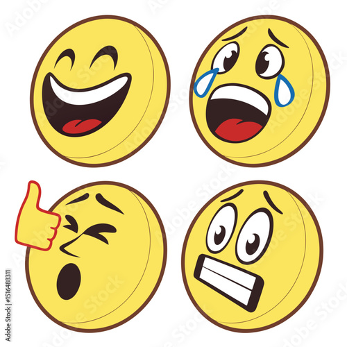  3d emoji icons   smiling face  thumbs up  crying  (2).eps