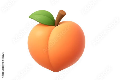 Peach Emoji: A juicy, perfectly formed peach emoji, rendered in vibrant orange, set against a clean white backdrop.