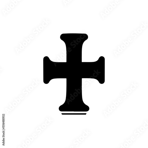 Cross stamp silhouette icon vector flat design.
