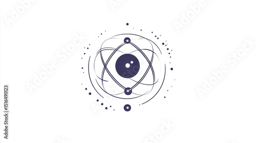 Futuristic science monogram logo, clean vector style, minimal and modern design, white background