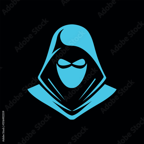 Hooded gaming mascot logo stealth avatar icon for esport team streamer or gamer use