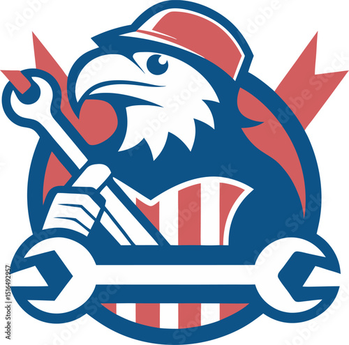 Celebrating American Workers Eagle Mechanic Wrench T-Shirt Design for Labor Day Holiday