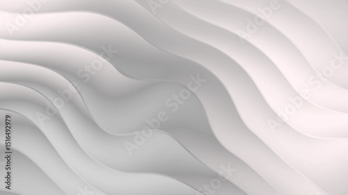 Seamless looping abstract motion background featuring bright white and soft grey waves. Ideal for digital art, presentations, websites, posters, and branding projects. This 4K high-resolution