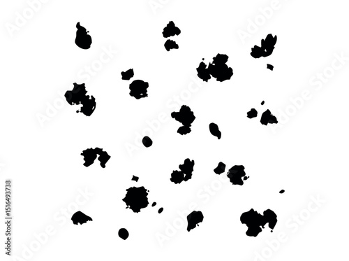 Abstract Ink Blot Design on White Background, Abstract Black and White Blot Pattern Design, collection of unique, abstract ink blot designs, black and white, art, artistic, pattern, texture, backgroun