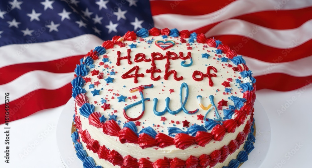 Obraz premium Patriotic Fourth of July Cake