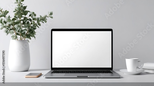 Wallpaper Mural laptop mockup on grey backgorund --ar 16:9 --raw --v 7 Job ID: e298d04f-6aa8-4524-b63f-6c3b2810c793 Torontodigital.ca