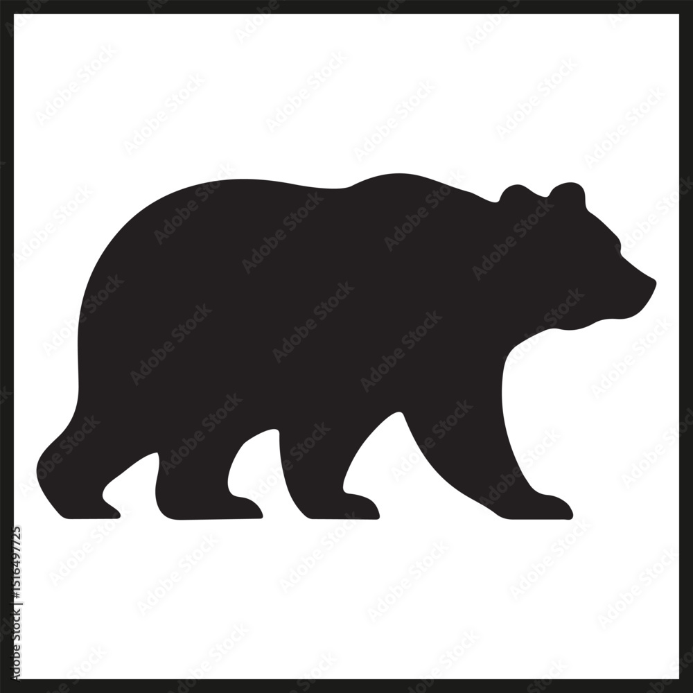Fototapeta premium A black silhouette of a Bear vector