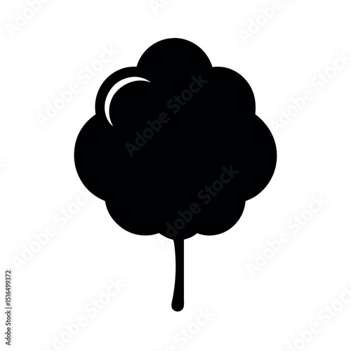 Cotton Candy Vector Illustration in Black