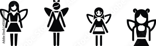 Vector Illustration of a Girl Wearing a Fairy Costume

