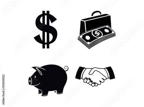 Piggy bank with growing graph represents increasing savings, Icons Representing Financial Concepts, piggy bank, graph, business, finance, investment, savings, growth, success, money, dollar, profit, i