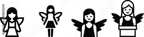 Vector Illustration of a Girl Pretending to Fly – Playful Childhood Imagination


