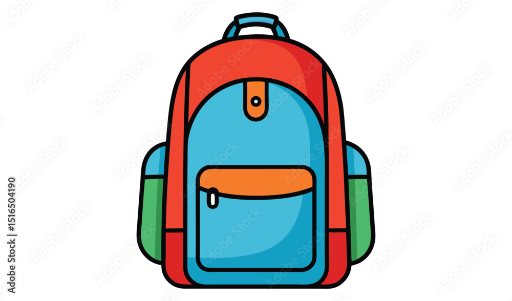 Fototapeta premium Colorful backpack isolated on white background, perfect for school