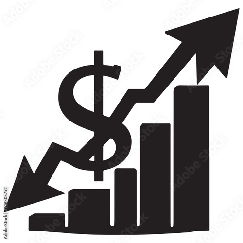 business graph with dollar symbol. Vector illustration EPS 10
