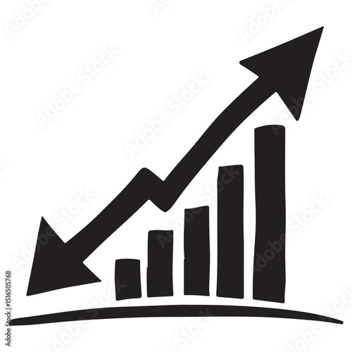 business graph with dollar symbol. Vector illustration EPS 10