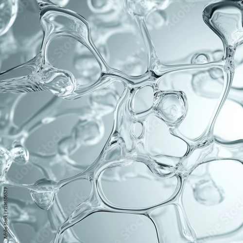 Transparent Gel Texture on Glass Conveying Clarity and Dermatology Principles Generative AI
