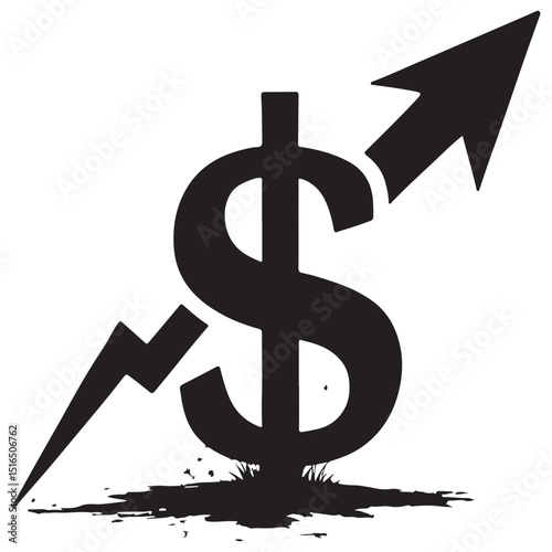 Dollar rate increase icon. Vector illustration EPS 10