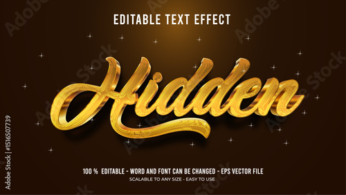 hidden editable text effect 3d text