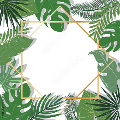 Beautiful background with tropical leaves