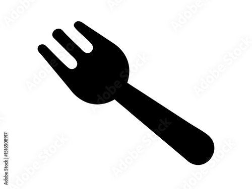 Fork icon. Fork black silhouette vector icon. Fork icon vector illustration design