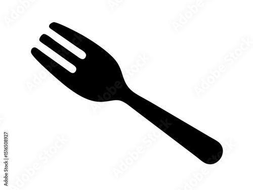 Fork icon. Fork black silhouette vector icon. Fork icon vector illustration design