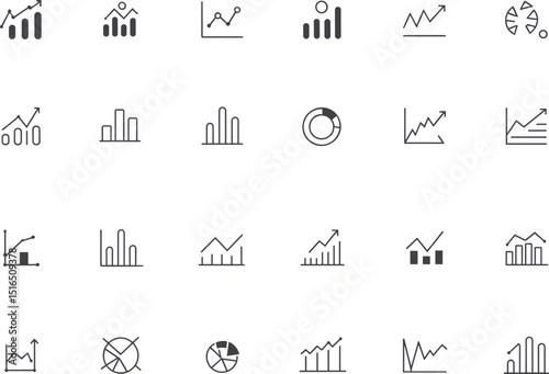 Stylized Collection of Lightning Bolt Icons, Modern Vector Graphics, Transparent Background, Ideal for Branding, Marketing, Web, Print, Power, Electricity, Energy, Digital Design