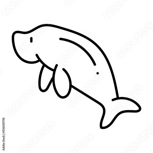Dugong line icon