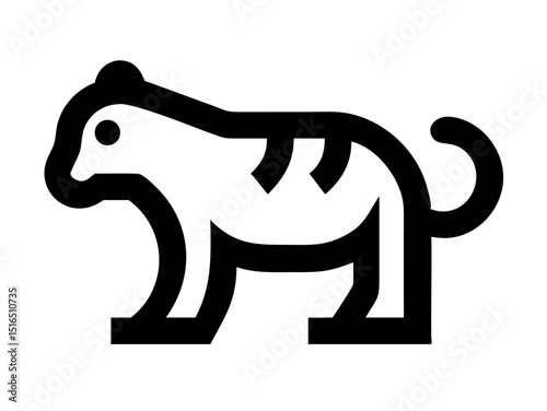  Vector tiger icon. Clean minimalistic pictogram design. 