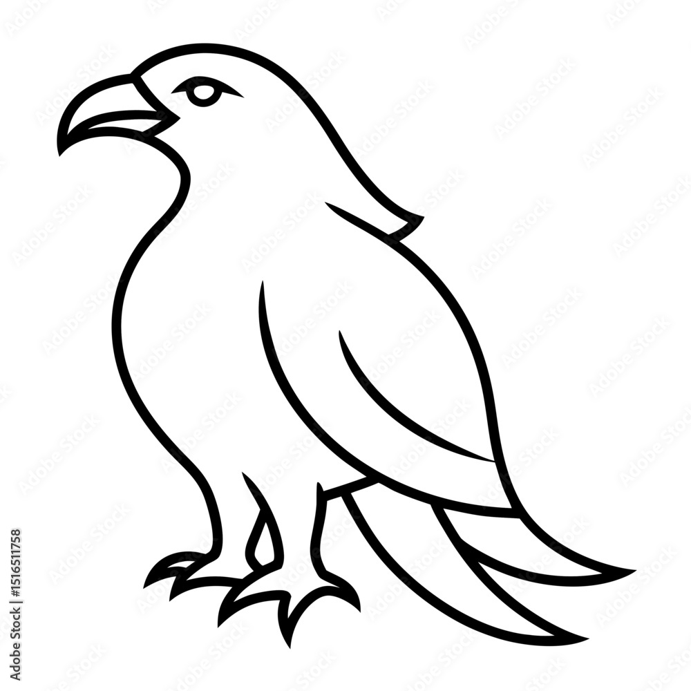Obraz premium Eagle Line art on white background