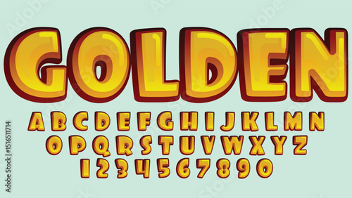 golden honey cartoon 3d isolated letters 