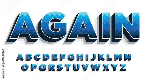 3d blue display isolated letters