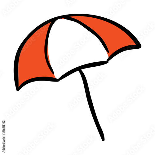 Funny umbrella travel icon
