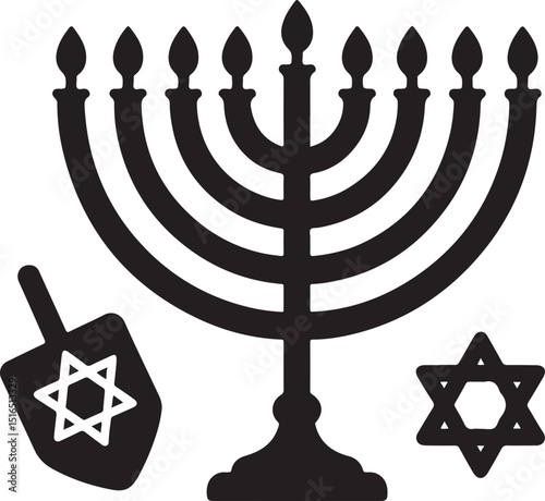 Menorah, Dreidel, and Star of David: Symbols of Hanukkah