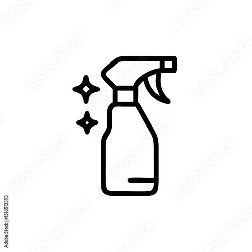 Cleaning spray bottle with glimmering sparkle effect