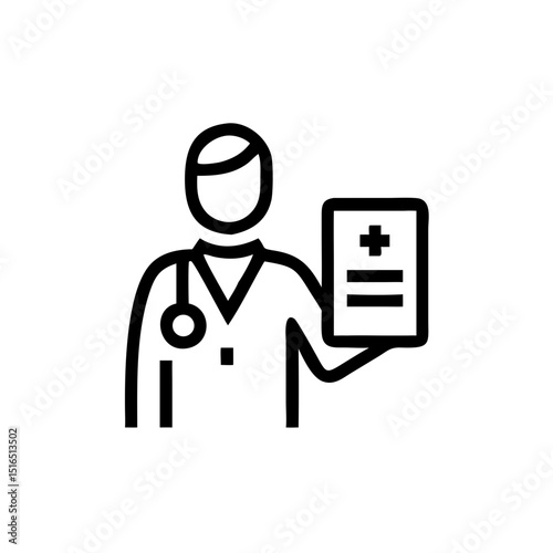 Doctor with allergen info chart in professional attire  