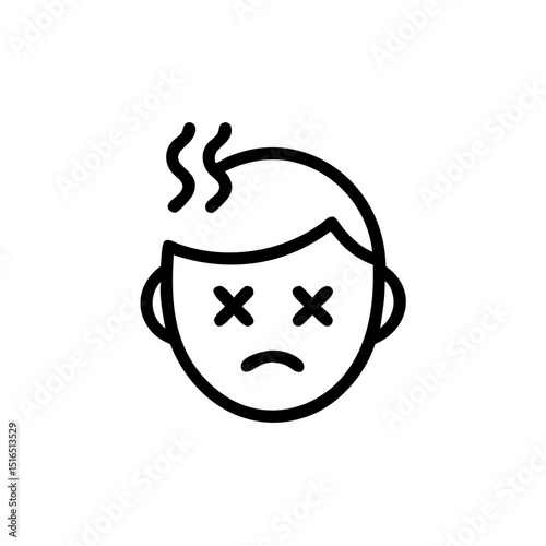 face with flushed cheeks and overheating symbol 