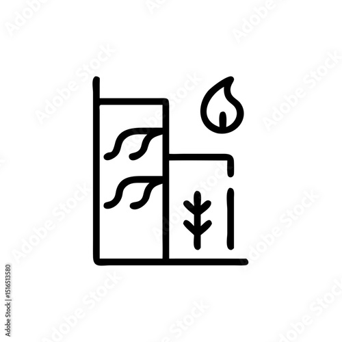 Icon of green wall on building heat adaptation