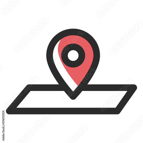 Location pin colored stroke icon