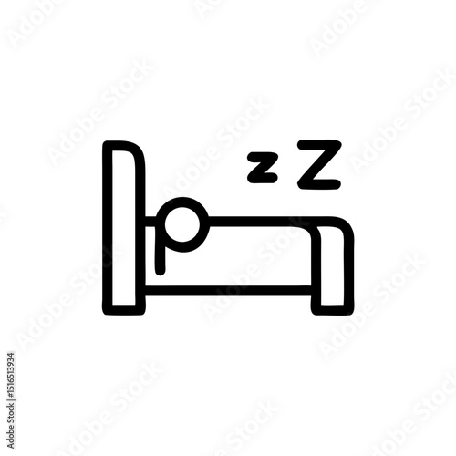 Sleeping icon with open window depicting a person in bed  