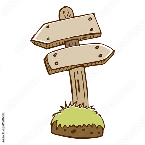 Wooden direction arrow icon