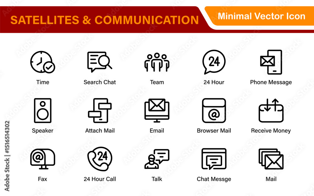 Modern Satellites and Communication Icons – Clean Outline, Line Art, Vector Illustrations for Space Exploration, Technology, and Communication Systems Modern Satellites and Communication Icons – Clean Outline, Line Art, Vector Illustrations for Space Exploration, Technology, and Communication Systems