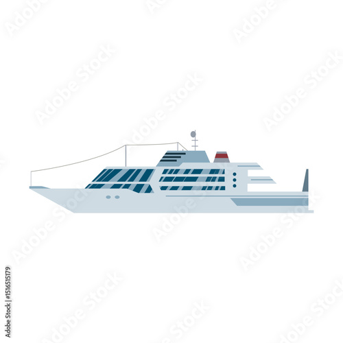 Luxury yacht ship icon