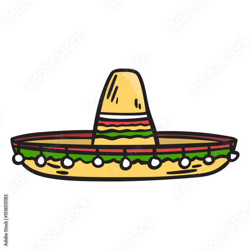 Hat mexico sombrero illustration