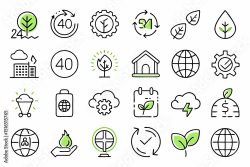 Single line icon depicting earth protection and environmental conservation