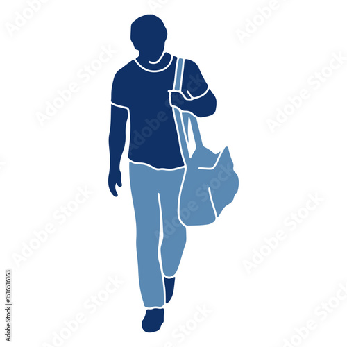 Tourist sling bag silhouette
