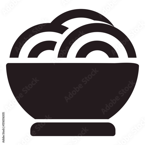 Bowl of pasta black